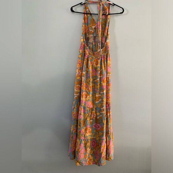 Zesica Floral Multi Color Pattern Maxi Dress Sleeveless Open Back Size M - Picture 7 of 9